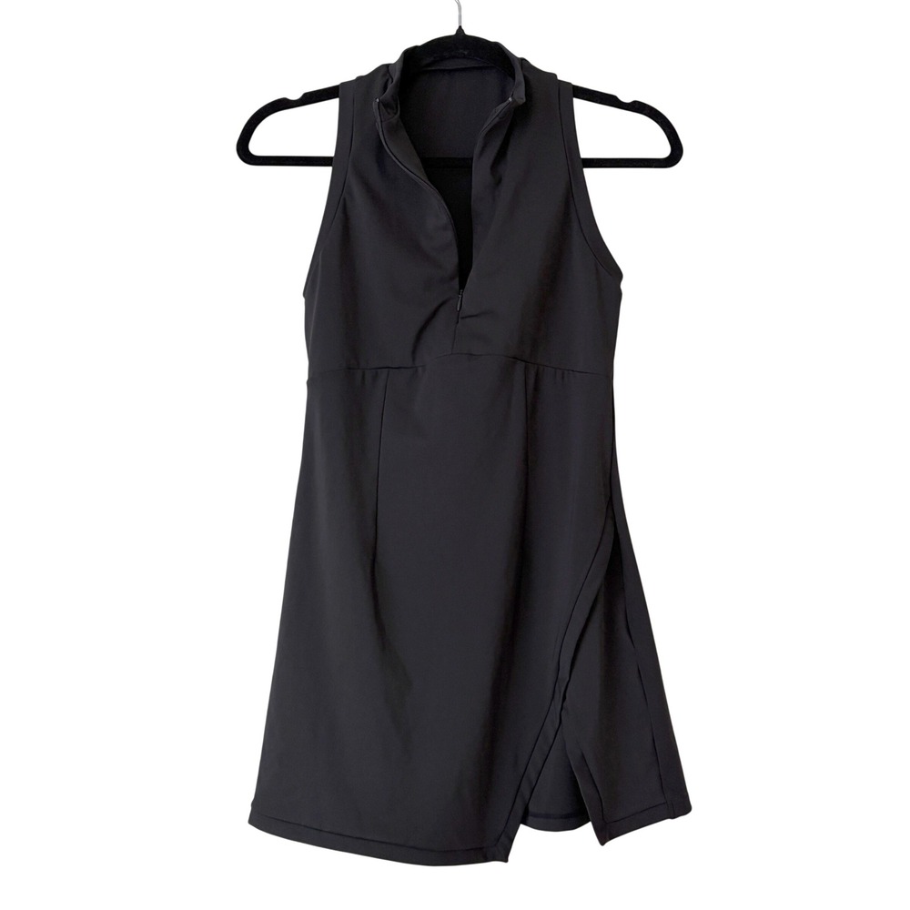 Halara Black Everyday Activity Dress XS NWT Golf Tennis Sleeveless Quarter Zip